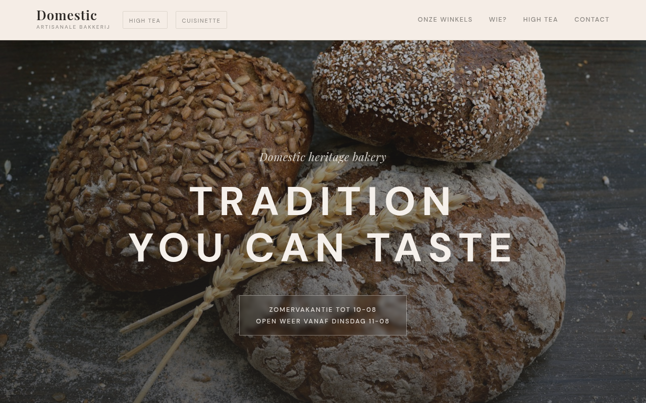 Screenshot of a generated bakery website deployed by Webly