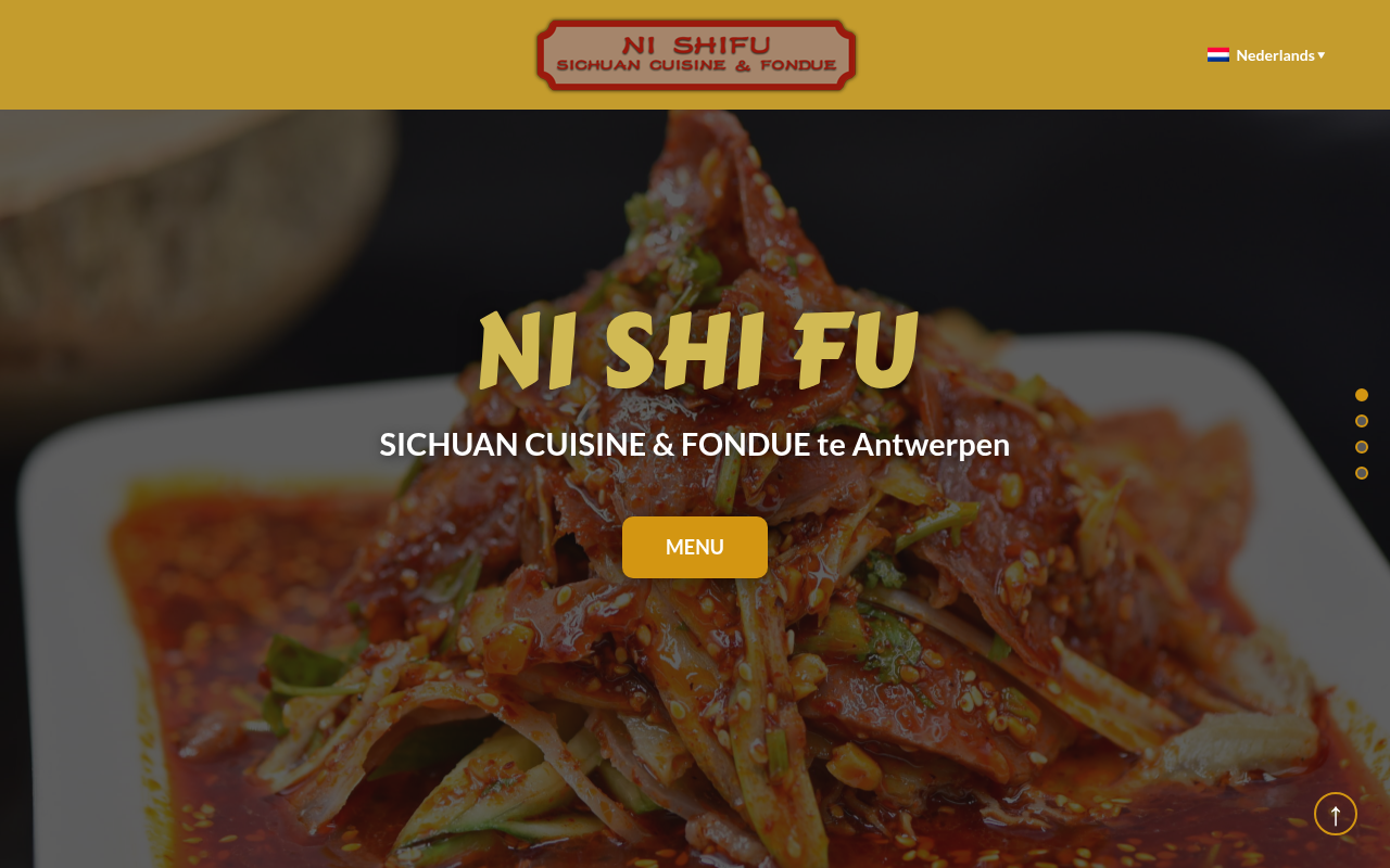 Screenshot of a generated restaurant website deployed by Webly